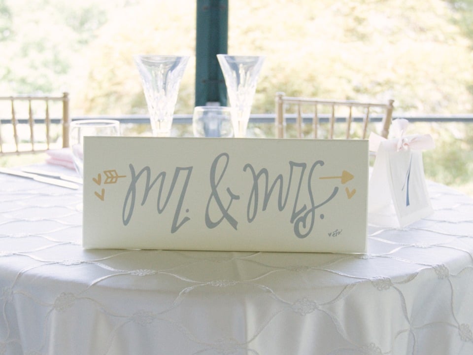 Mr. and Mrs. sweetheart table