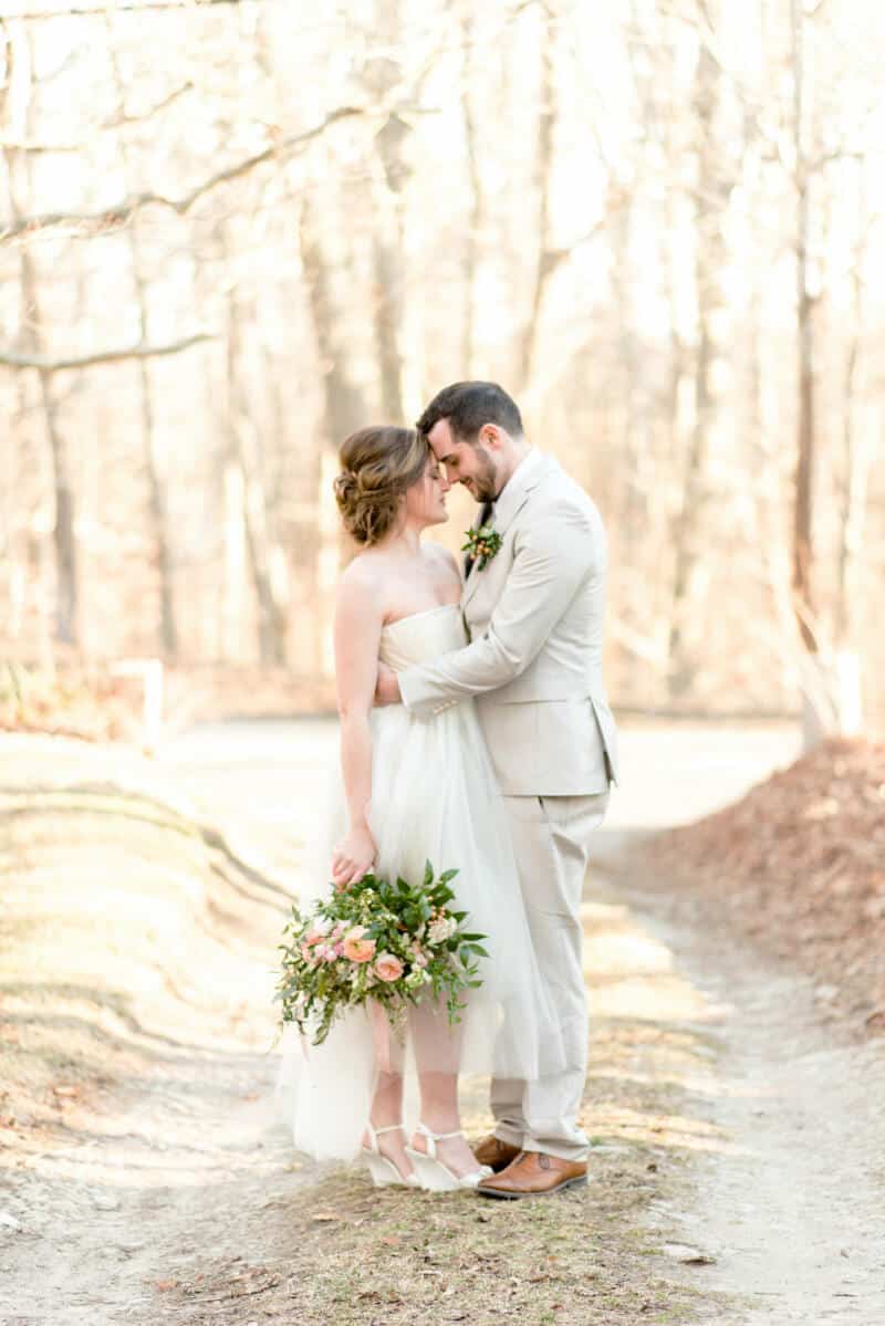 Bride and Groom in forest