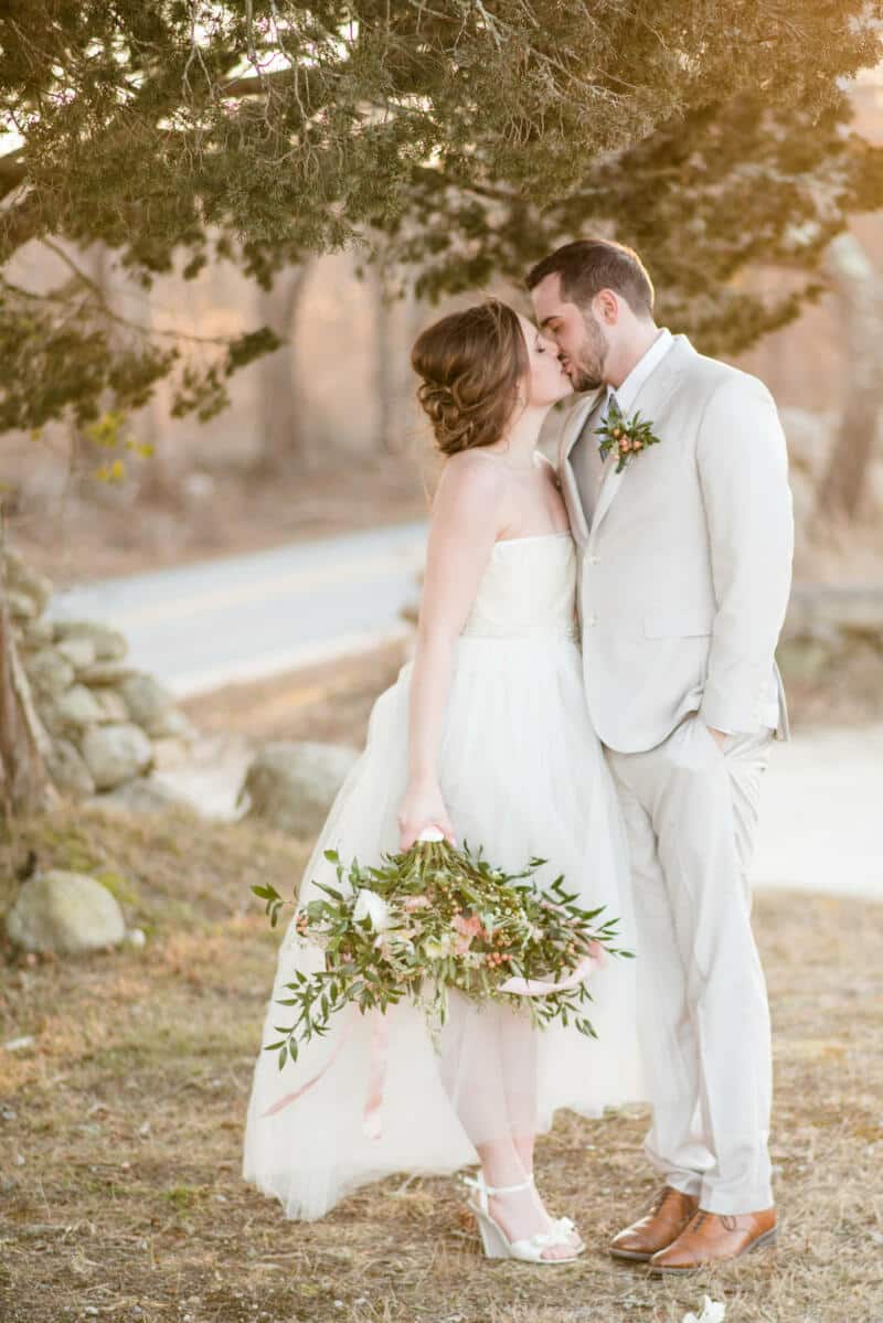 Bride and Groom in forest